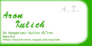 aron kulich business card